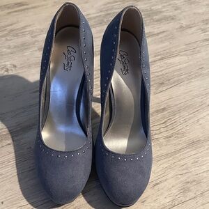 City Streets Blue Studded Heels